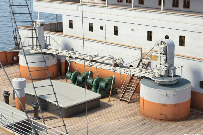 Передняя колодезная палуба «Титаника» в 3D